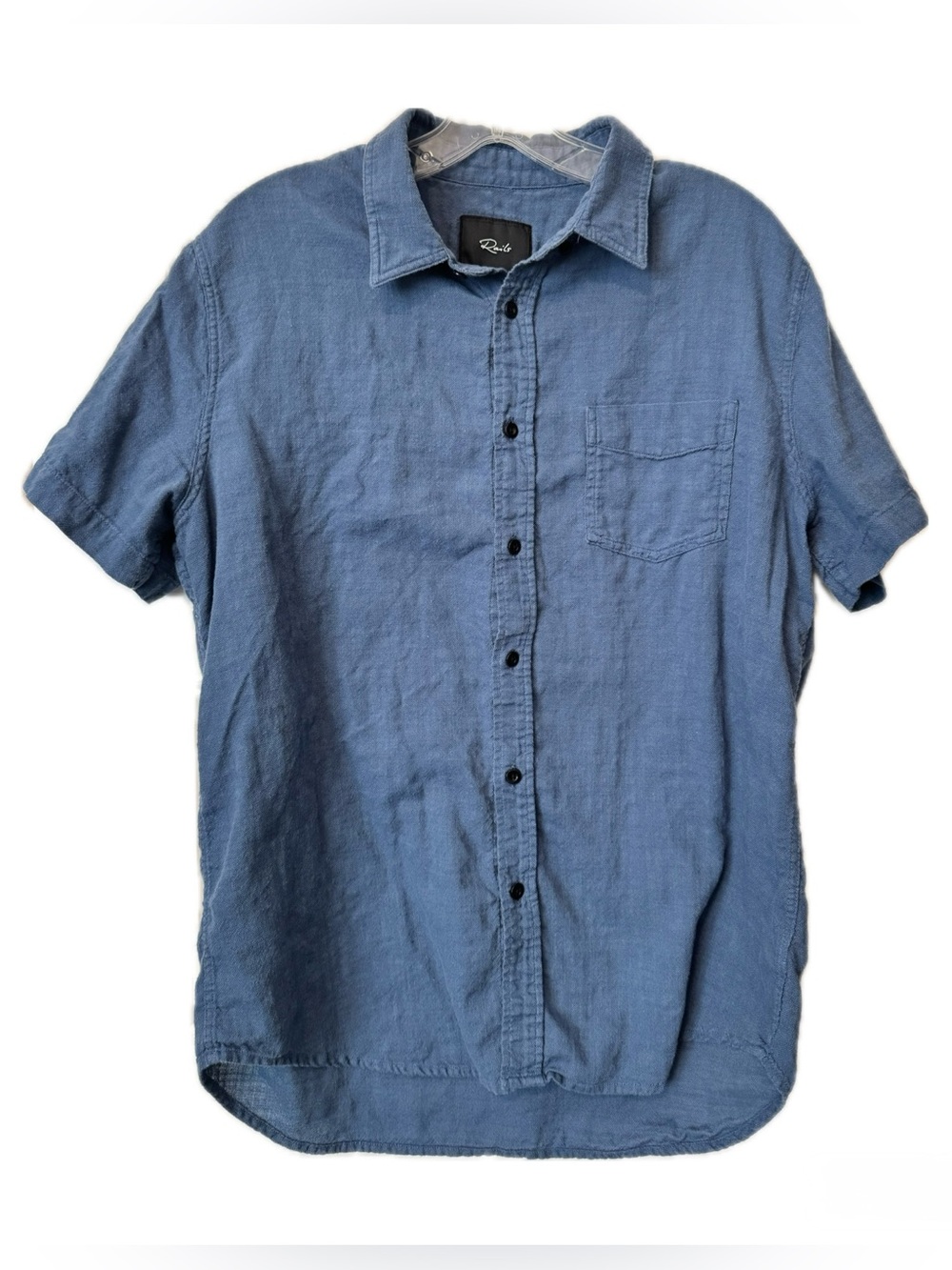 Rails Fairfax Maritime Blue Cotton Button Down Shirt Large